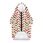 Zigzag Merry Christmas Pattern Print Dog Zip Up Hoodie