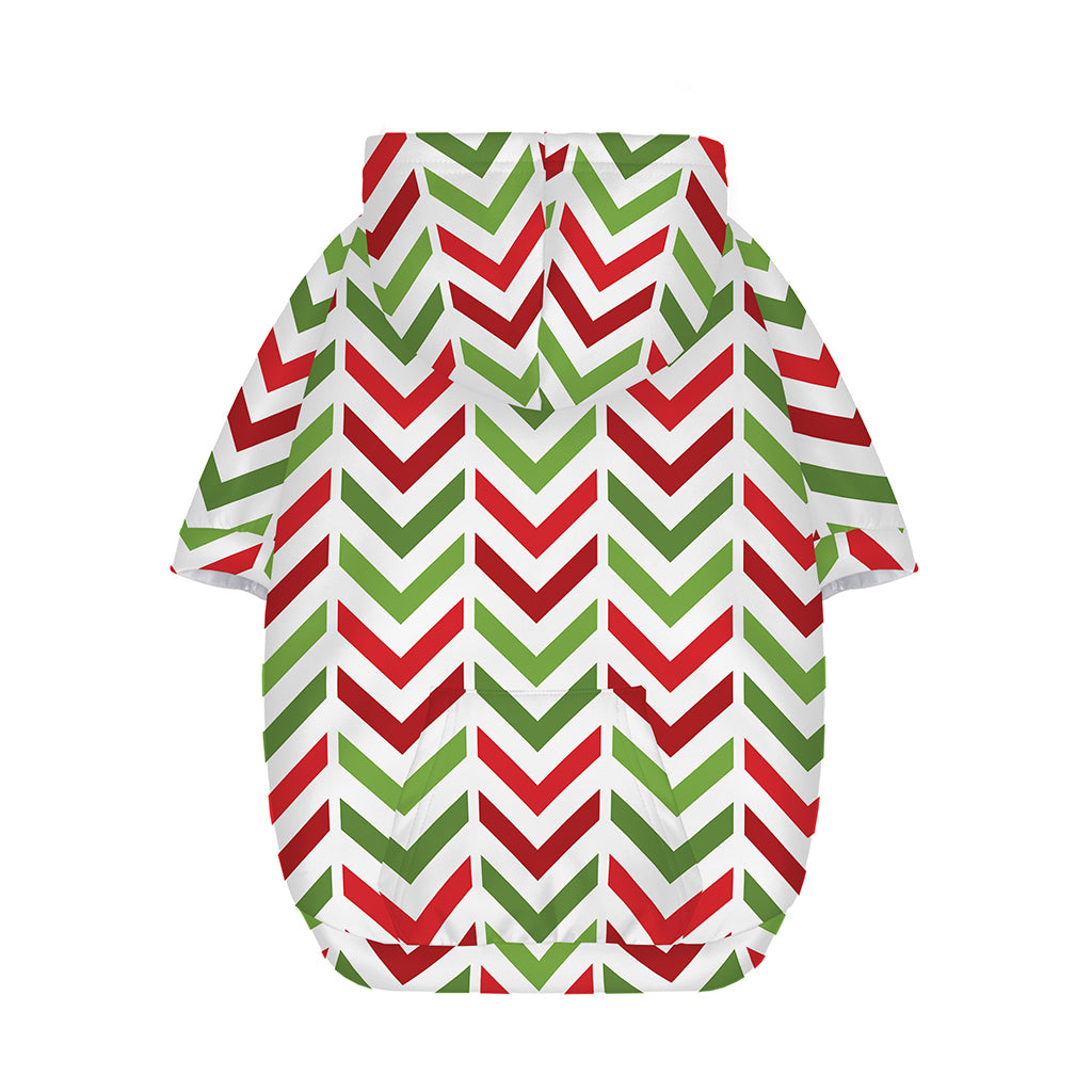 Zigzag Merry Christmas Pattern Print Dog Zip Up Hoodie