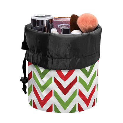 Zigzag Merry Christmas Pattern Print Drawstring Makeup Bag