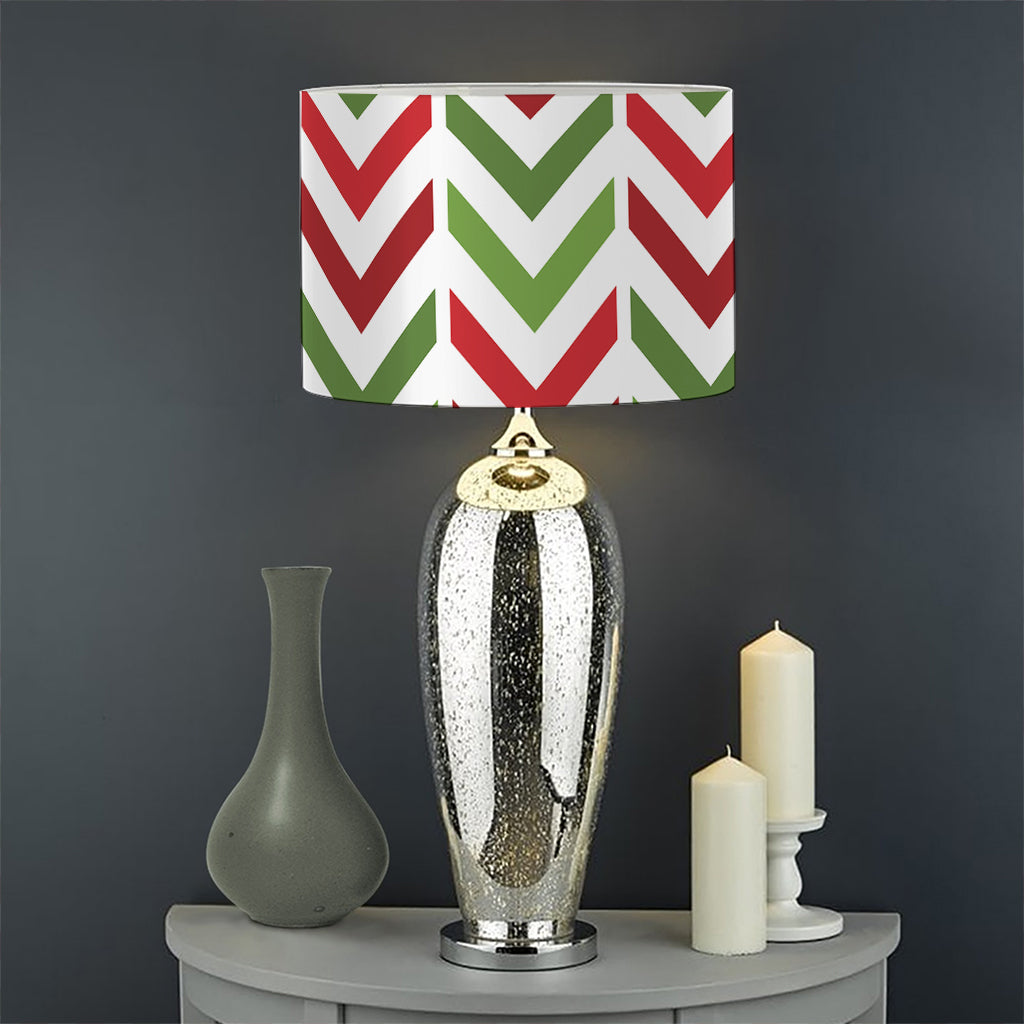 Zigzag Merry Christmas Pattern Print Drum Lamp Shade