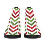 Zigzag Merry Christmas Pattern Print Flat Ankle Boots