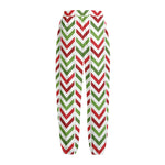 Zigzag Merry Christmas Pattern Print Fleece Lined Knit Pants
