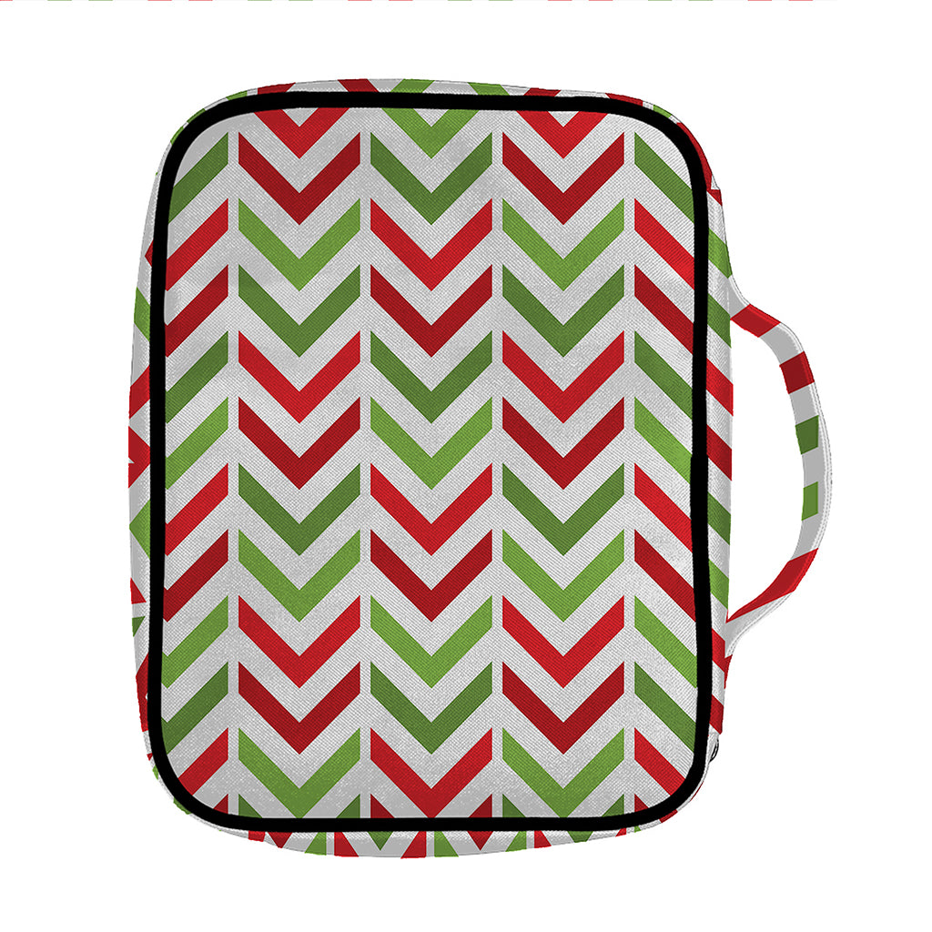 Zigzag Merry Christmas Pattern Print Front Pocket Bible Bag