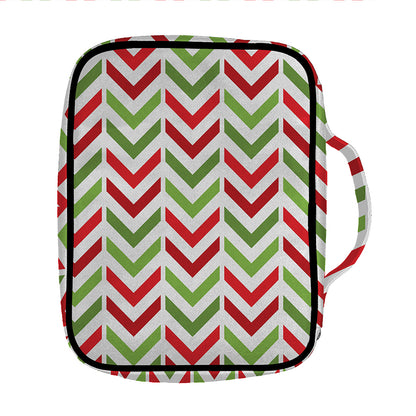 Zigzag Merry Christmas Pattern Print Front Pocket Bible Bag