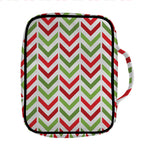 Zigzag Merry Christmas Pattern Print Front Pocket Bible Bag