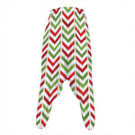 Zigzag Merry Christmas Pattern Print Hammer Pants