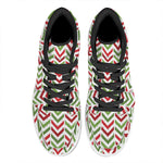 Zigzag Merry Christmas Pattern Print High Top Leather Sneakers