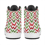 Zigzag Merry Christmas Pattern Print High Top Leather Sneakers
