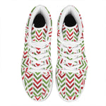 Zigzag Merry Christmas Pattern Print High Top Leather Sneakers