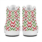 Zigzag Merry Christmas Pattern Print High Top Leather Sneakers