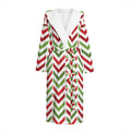 Zigzag Merry Christmas Pattern Print Hooded Bathrobe