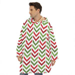Zigzag Merry Christmas Pattern Print Hoodie Blanket