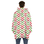 Zigzag Merry Christmas Pattern Print Hoodie Blanket