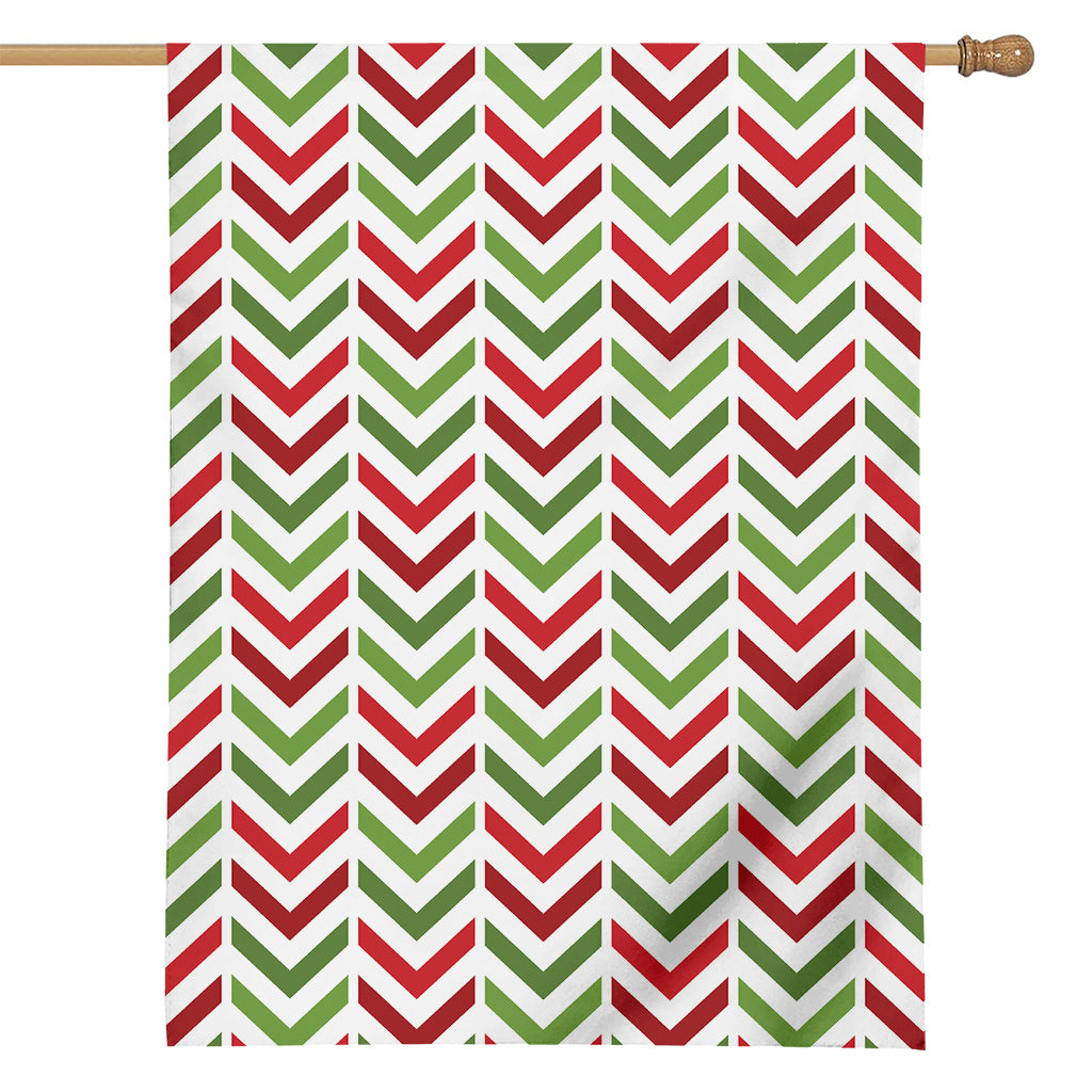 Zigzag Merry Christmas Pattern Print House Flag