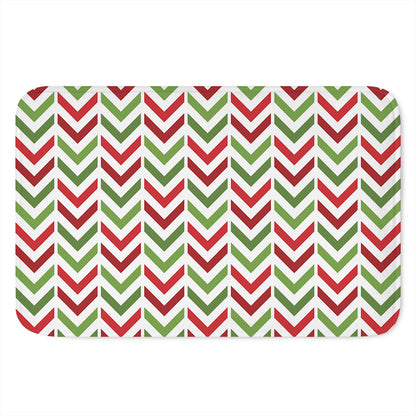 Zigzag Merry Christmas Pattern Print Indoor Door Mat