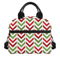 Zigzag Merry Christmas Pattern Print Insulated Lunch Bag