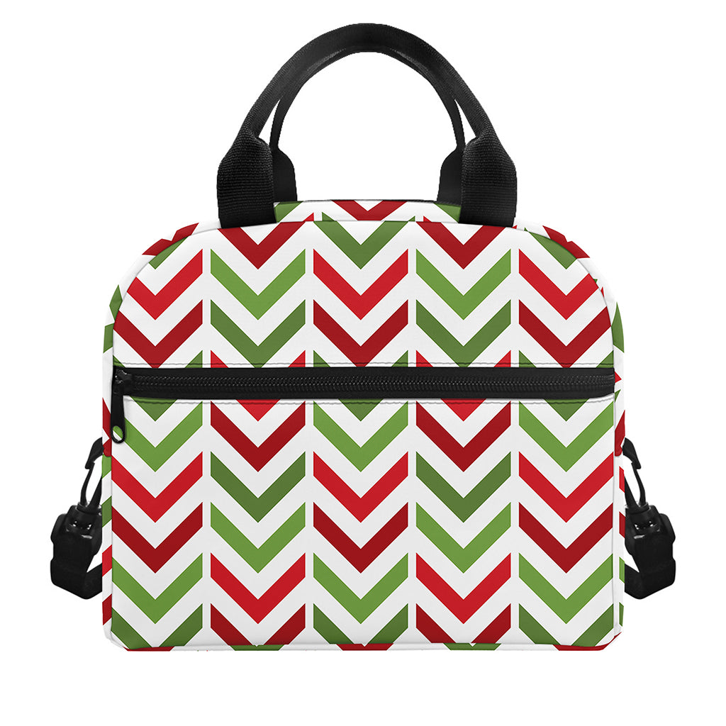Zigzag Merry Christmas Pattern Print Insulated Lunch Bag