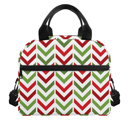 Zigzag Merry Christmas Pattern Print Insulated Lunch Bag