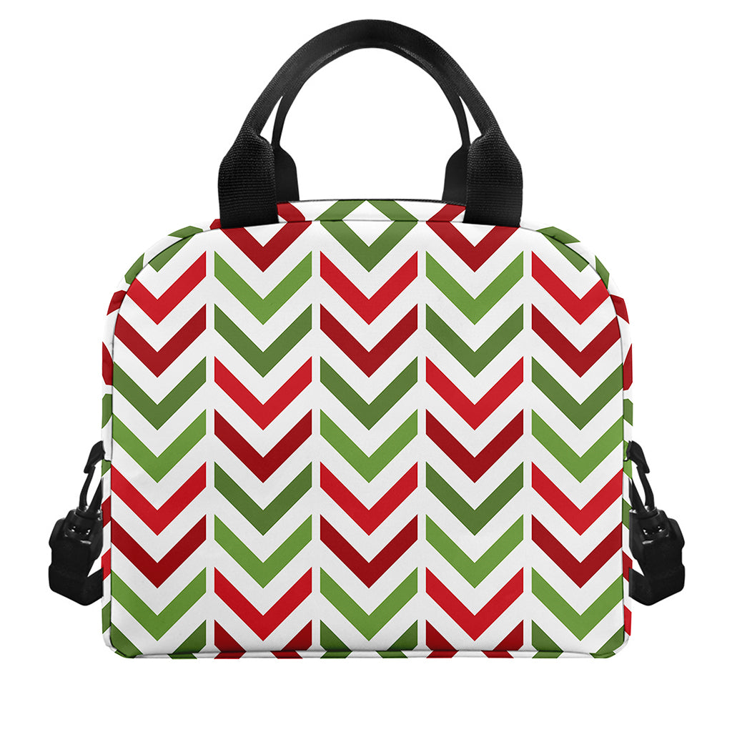 Zigzag Merry Christmas Pattern Print Insulated Lunch Bag