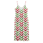Zigzag Merry Christmas Pattern Print Jersey Midi Cami Dress
