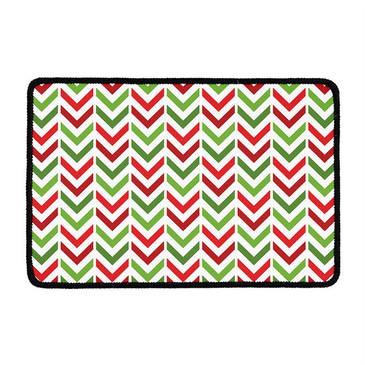 Zigzag Merry Christmas Pattern Print Kitchen Mat