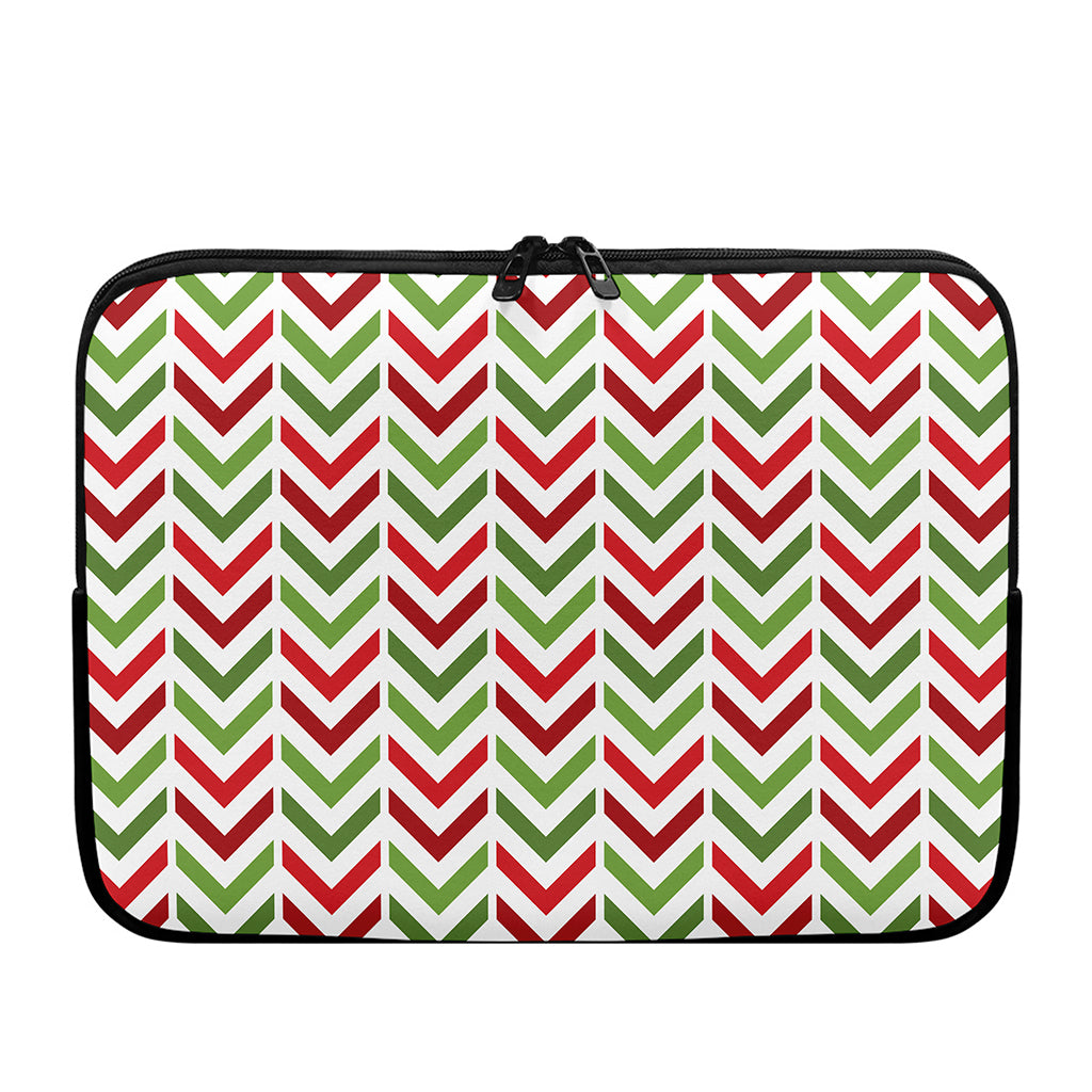 Zigzag Merry Christmas Pattern Print Laptop Sleeve