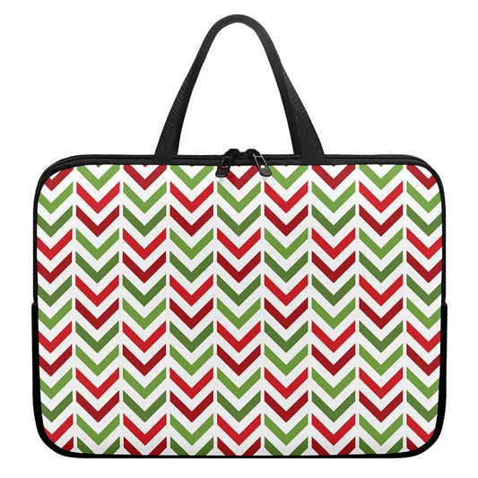 Zigzag Merry Christmas Pattern Print Laptop Sleeve With Handle