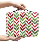 Zigzag Merry Christmas Pattern Print Leather Bible Cover