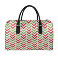 Zigzag Merry Christmas Pattern Print Leather Duffel Bag