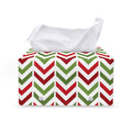 Zigzag Merry Christmas Pattern Print Leather Tissue Box Cover