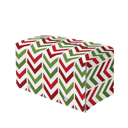 Zigzag Merry Christmas Pattern Print Leather Tissue Box Cover