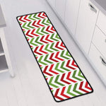 Zigzag Merry Christmas Pattern Print Long Kitchen Mat