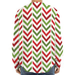 Zigzag Merry Christmas Pattern Print Long Sleeve Baseball Jersey