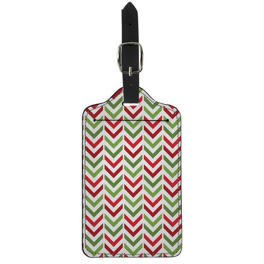Zigzag Merry Christmas Pattern Print Luggage Tag