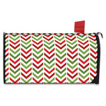 Zigzag Merry Christmas Pattern Print Mailbox Cover