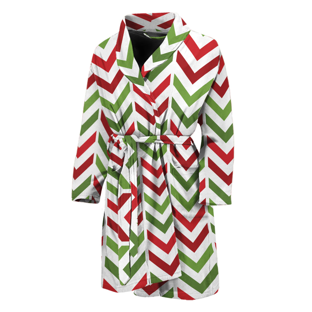 Zigzag Merry Christmas Pattern Print Men's Bathrobe