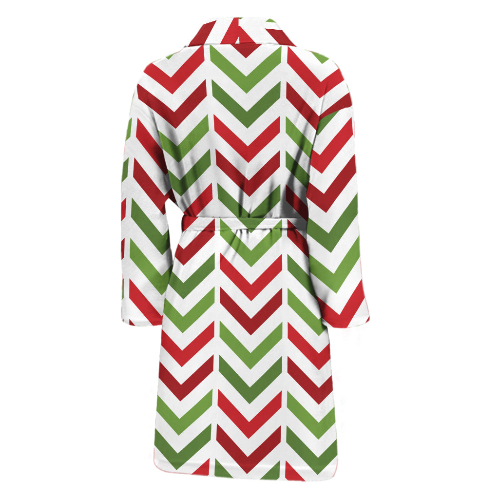 Zigzag Merry Christmas Pattern Print Men's Bathrobe