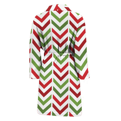 Zigzag Merry Christmas Pattern Print Men's Bathrobe