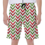Zigzag Merry Christmas Pattern Print Men's Beach Shorts