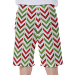 Zigzag Merry Christmas Pattern Print Men's Beach Shorts