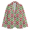 Zigzag Merry Christmas Pattern Print Men's Blazer