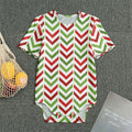 Zigzag Merry Christmas Pattern Print Men's Bodysuit