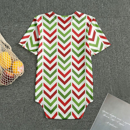 Zigzag Merry Christmas Pattern Print Men's Bodysuit