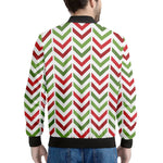 Zigzag Merry Christmas Pattern Print Men's Bomber Jacket