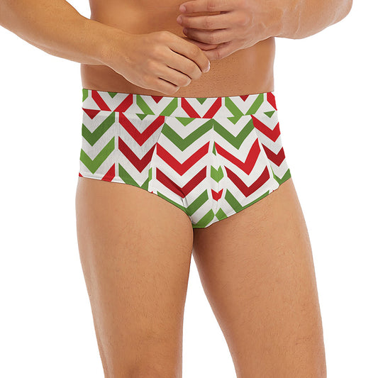Zigzag Merry Christmas Pattern Print Men's Briefs