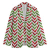 Zigzag Merry Christmas Pattern Print Men's Cotton Blazer