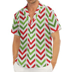 Zigzag Merry Christmas Pattern Print Men's Deep V-Neck Shirt