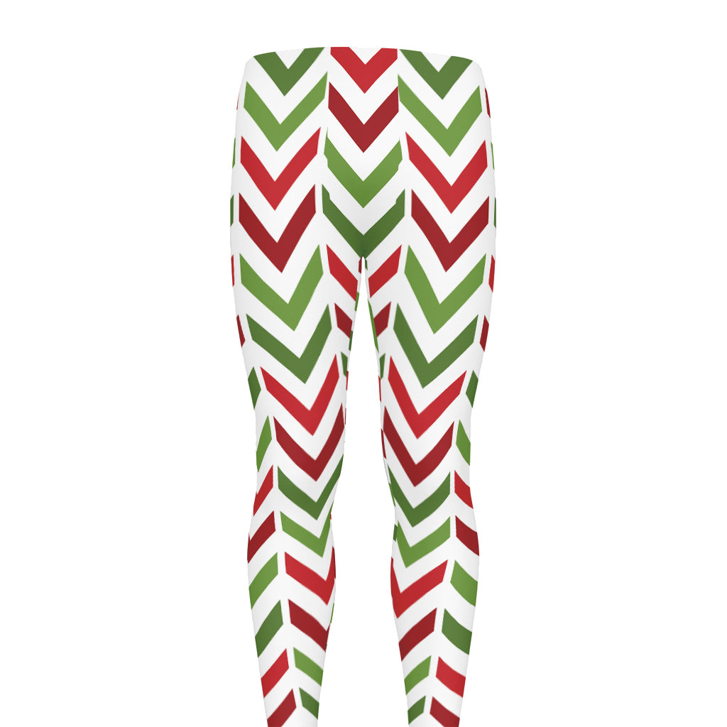 Zigzag Merry Christmas Pattern Print Men's leggings