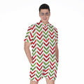 Zigzag Merry Christmas Pattern Print Men's Romper