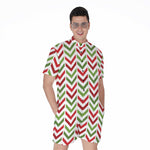 Zigzag Merry Christmas Pattern Print Men's Rompers